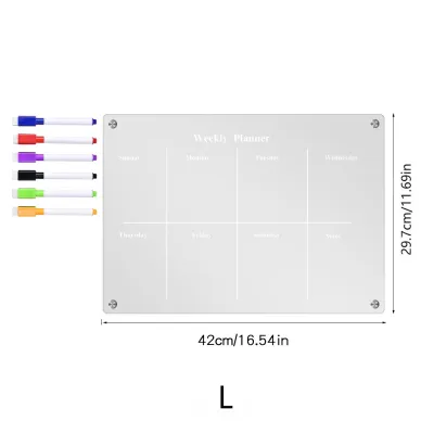 [SG]Acrylic Magnetic Calendar Board Transparent Acrylic Board Planner Daily Weekly Schedule For Home School Office