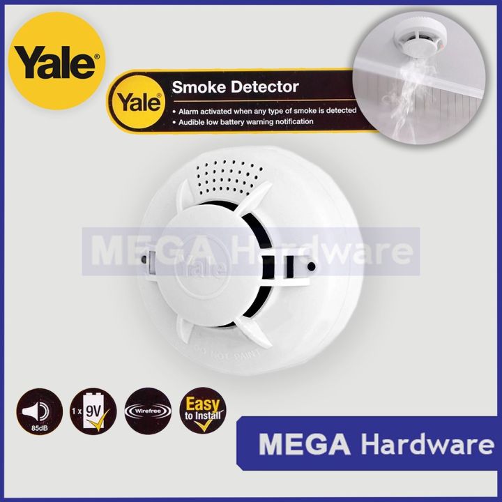 Yale Library Fire System YALE Smoke Detector/ Smoke Sensor / Fire Alarm Wireless Easy Install ...
