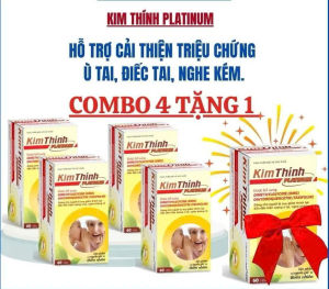 Combo 7 hộp Kim Thính Platinum 60 viên hỗ trợ lưu thông khí huyết tăng cường thính giác giảm ù tai