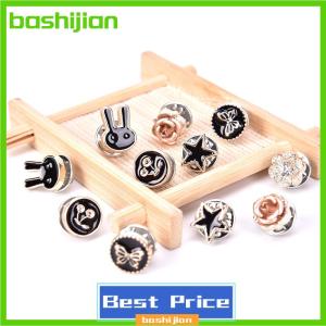 bashijian 10Pcs Set Mini Flower Brooch Buttons Suit Shirt Lapel Collar Pins
