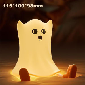 USB Rechargeable Halloween Led Night Light Soft Silicone Table Lamp Pumpkin Ghost Cute Cartoon Kid Birthday Gifts Nursery Bedroom Nightlight Dimmable Lighting Lamps