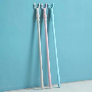 Clothes Fork Super High Quality Macaron Color High Wall Reach Pole Retractable Garment Clothes Hanger Fork Clothes Rail Adjustable Clothes Pole Fork Clothes Hook Picker Hanging Balcony Rod