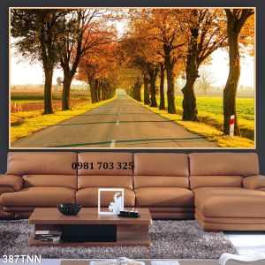 Gạch tranh phong cảnh mùa thu trang trí tường