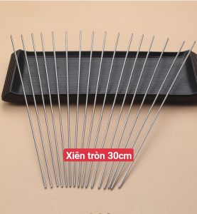 Bộ Set 10 Que Xiên Nướng lOẠI TRÒN LOẠI DẸP Inox 304 30cm 35cm 38cm 40cm Loại Dày Cứng Cáp Hơn So Với Những Sản Phẩm Hiện Có