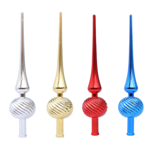 เครื่องประดับด้านบนของต้นคริสต์มาสชุบด้วยไฟฟ้าหลากสีต้นไม้ตกแต่งสะท้อนแสงสำหรับช่วงวันหยุด