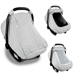 2-in-1Baby Car Seat Cover Canopy Summer Breathable Newborn Carrying Basket Sun Shade Baby Stroller Mosquito Net Accessories2026