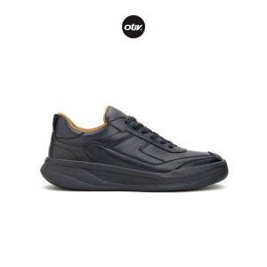 OTIV Maximus Black - Sepatu Sneakers Kulit Casual Pria Kuliah Kerja Travelling Riding