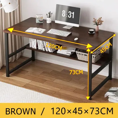 120CM Meja Student study Desk Computer Table modern writing living room furniture Double Layer Office desk 书桌