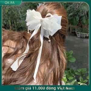 QK FA ✨ Nơ Ngọc Trai kẹp tóc ruy băng kẹp tóc kẹp tóc đuôi ngựa khí chất phong cách Hàn Quốc Kẹp tóc Thời trang Phụ kiện tóc phụ nữ Mũ nón