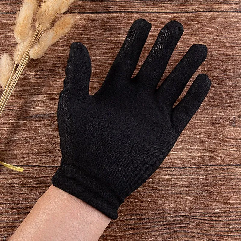 Black Work Gloves Thin Stain-Resistant Cloth Gloves Comfortable Breathable  Cotton Gloves Handling Etiquette Driving Gloves