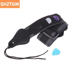 [COD] SHZTGM สายกีตาร์ไฟฟ้าแบบปรับได้พร้อมที่ใส่กีตาร์3ชิ้นอุปกรณ์เสริมสายเบสกีตาร์อะคูสติกทำจากหนัง PU