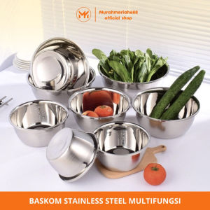 MM - A142 - Baskom Stainless Steel Ukuran 28/26/24/22/18/16/14 CM - Mangkok Aneka Ukuran - Baskom Serbaguna Tebal Dan Murah