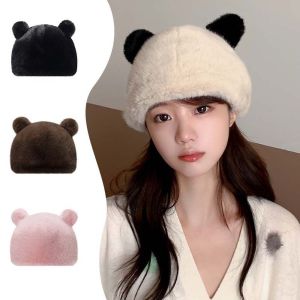 THANKSKY Tai Mèo Mũ len lông Lông thỏ Dày Mũ tai bèo mùa đông Ins Mũ chui đầu Mũ tai gấu Nữ/Nữ