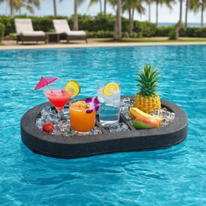 HUNIU Multi-Hole Swimming Pool Floating Tray Multi-Function Waterproof Floating Drink Rack Creative Stable Pool Drink Float Swimming Pool