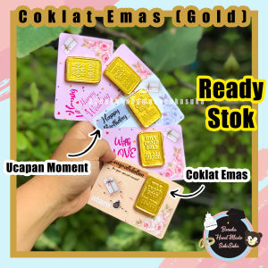 Cokelat Emas Batangan Tipe Gift Card & Cokelat Ucapan