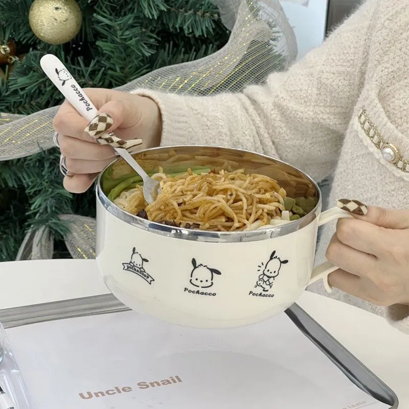 Stainless Steel Thicker Fast Food Cup with Cutlery Set Student