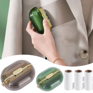 Mini Portable Sticky Lint Roller Double-Sided Tearable Roll Paper Roller Clothes Dust Pet Hair Remover