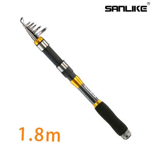 Sanlikeเบ็ดตกปลาสำหรับเดินทาง Joran Pancing Carbonรอกตกปลาคัดเบ็ดสำหรับตกปลาสำหรับน้ำเค็มและน้ำจืด1.8/2.1/2.4/2.7/3.0เมตร