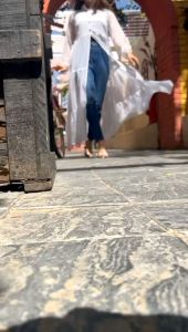 [PRE-ORDER]Party Wear Long Flair Gown With Centre Slit & Frills (ETA:2023-06-09)15 TO 25 DAYS DELIVERY