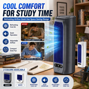 Mini Desktop Cooling Fan Portable Air Cooler Fan Electric Desk Fan Table Cooling Fan Quiet Operation Adjustable Airflow Compact Summer Fan for Office Home Dorm Personal