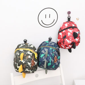 กระเป๋านักเรียนอนุบาล กระเป๋าเป้เด็ก กระเป๋าเด็กชาย การ์ตูนไดโนเสาร์น้อย ป้องกันการสูญหาย