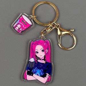 Kpop Demon Hunters Mira Rumi Zoey Jinu Anime Acrylic Pendant Keychain Keyring Collection Cosplay Gifts