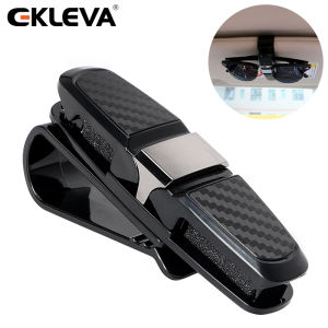EKLEVA Car Sun Visor Sunglasses Holder Eyeglasses Clip Portable Fastener Clip Ticket Card Clamp ABS Car Glasses Cases-silver