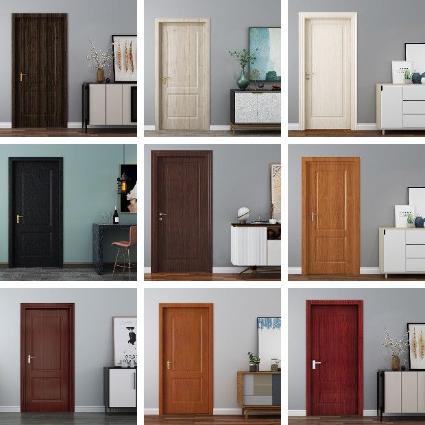 Waterproof wood grain door sticker PVC bedroom room wooden door ...