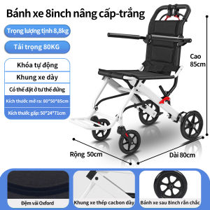 Xe lăn gấp di động Xe lăn hợp kim nhôm xe đẩy du lịch cho người già và người khuyết tật