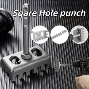 Square Hole Punch Drill Hole Cutter Electrical Box Hole Opener Impact Drill Portable Slotting Tool