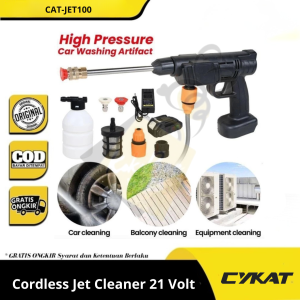 Cordless Jet Cleaner 21 Volt Mesin Cuci Mobil Motor AC Baterai 21Volt Alat Penyemprot Semprot Air Mesin Cuci Kendaraan Bermotor AC 1 Baterai Portable / Alat Semprot Tanaman Perkebunan Serbaguna Multifungsi - Alat Steam Cleaner High Pressure Portable