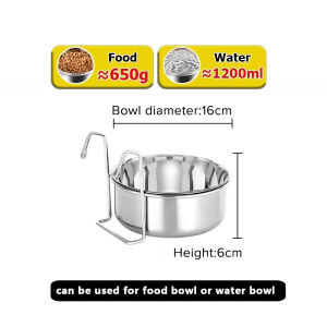 Pet Bowl Dog Bowl Hanging Metal Hook Stainless dog plate Dog Food Bowl Stainless Dog bowl water bowl