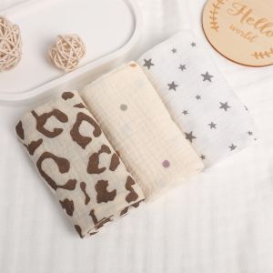 NEXTYOO 4-Layer Pure Cotton Baby Cotton Washcloth Soft Absorbent Newborn Burp Cloth Gauze Cotton Square Towels