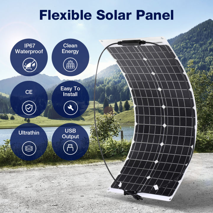 Solar Panel 40W 65W Flexible Monocrystalline Solar Cell Solar Panel ...