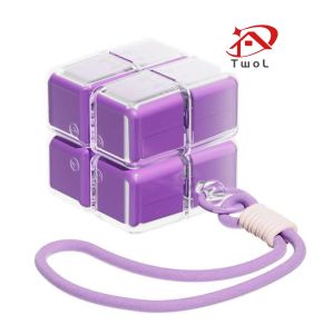 TWOL SHOP Stock no.149,1pcs Rubiks Cube Pill Box With Lanyard Portable Medicine Dispensing Box Sealed Pill Storage Box