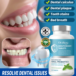 Portable mouthwash gentle care for oral hygiene Removes bad breath Effervescent tablets for tooth regeneration Fresh oral cavity Portable tooth cleaning mouthwash tablets with long-lasting fragrance