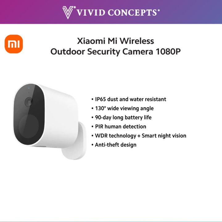 Xiaomi Mi Wireless Outdoor Security Camera 1080P IP65 Dust and Water