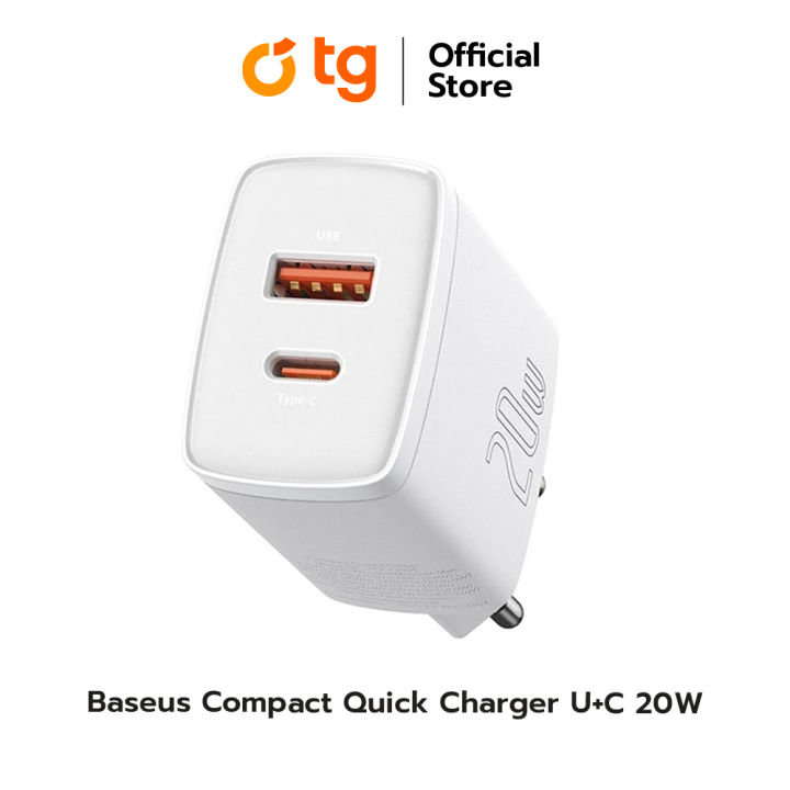 อะแดปเตอร์ชาร์จเร็ว BASEUS ADAPTER COMPACT QUICK CHARGER U+C 20W