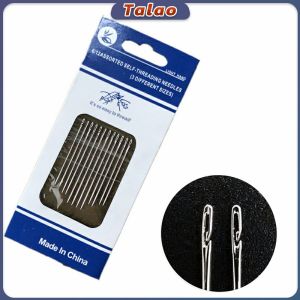 Talao Blind Sewing Needles Elderly Big Hole Stainless Steel Needle for Sewing Household DIY Beading Threading Needles