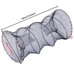 กรงปลา ตาข่ายจับปลาแบบพับได้ กรงดักปลาและกุ้งแบบสปริงยืดอัตโนมัติ พร้อมที่วางเหยื่อ ขนาด 30*60 cm/40*80 cm/50*90 cm