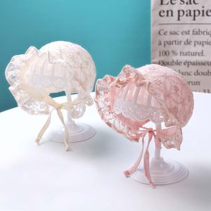 REEBO Mùa hè Ren Đạo cụ chụp ảnh Sơ sinh Mũ chống nắng Bonnet cho trẻ sơ sinh Mũ trẻ em Bông