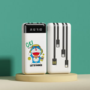 SUTU Custom Powerbank 20000 mah Fast Charging Lucu Gaya kartun Gambar Kustom UV Mini with Kabel bawaan Type C Micro USB IOS Semua kompatibel