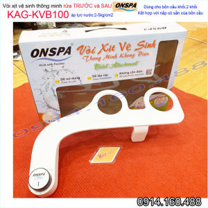 Bộ vòi xịt rửa thông minh Onspa KAG-KVB100 sản phẩm thế hệ mới cao cấp vòi xịt rửa vệ sinh lắp cho 90% bồn cầu dùng cho người già và trẻ em