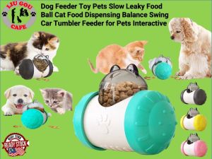 Dog Feeder Toy Pets Slow Leaky Food Ball Cat Food Dispensing Balance Swing Car Tumbler Feeder for Pets Interactive
