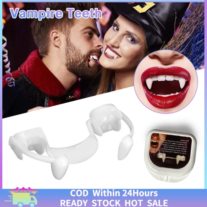 [Fast Delivery] Vampire Fangs Retractable Fake Vampire Teeth Halloween ...