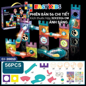 Xếp Hình Nam Châm Ánh Sáng Colorful Magnetic Cho Bé 3-6 Tuổi Kích Thước Lớn Lực Hút Mạnh