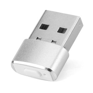 [Vktech] Mini Mouse Jiggler Undetectable USB Automatic Mouse Jiggler Mover Plug and Play Keeps Awake Indicator Light Aluminum Alloy Housing for Laptop Desktop