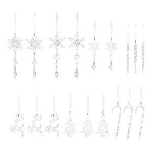 18 cái đồ trang trí Giáng sinh đồ trang trí cây giáng sinh treo nai sừng tấm bông tuyết Icicle đồ trang trí cho đồ trang trí cho ngày lễ