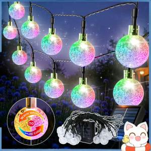 100LED Solar Fairy Light Waterproof Crystal Ball Light Outdoor Patio Lawn String Light Garden Decor