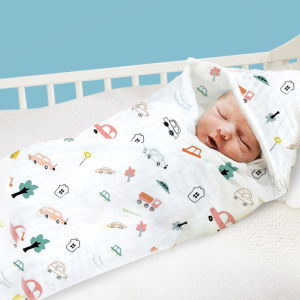 Baby Wrapper with Cap 6 Layers Super Soft Breathable Cotton [Einmilk Baby Wrapper]